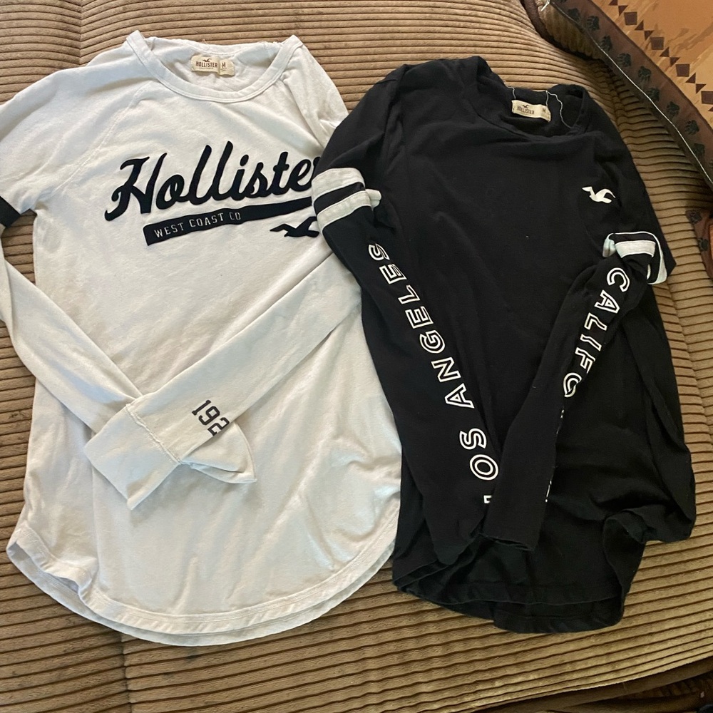 Hollister Long Sleeve Tees in White and Black
